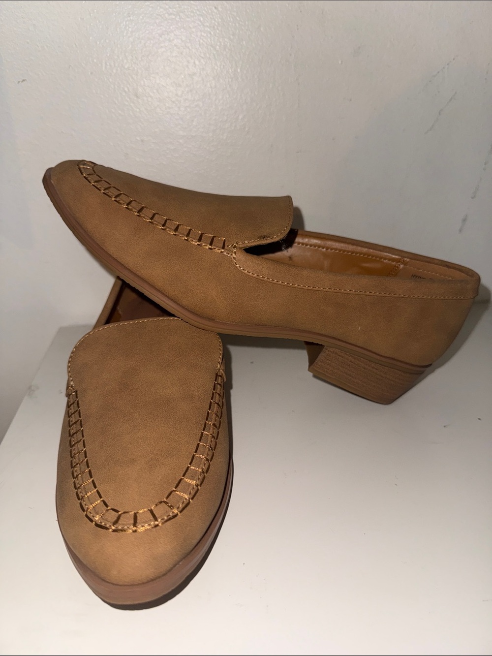 BareTraps Cognac Slip-On Moccasin Loafers - Picture 2 of 5